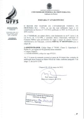 Portaria 127-GR-2012