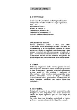 Estudos da Língua Espanhola I