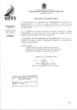 Portaria 022-GR-2012