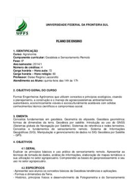 Geodésia e Sensoriamento Remoto