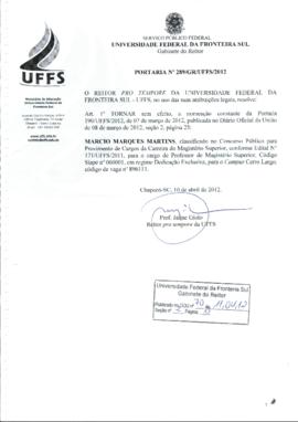 Portaria 289-GR-2012