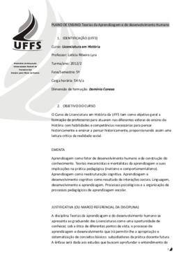 Teorias da Aprendizagem e do Desenvolvimento Humano