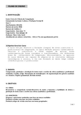 Leitura e Produção Textual II