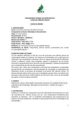 Alteridade e Etnocentrismo