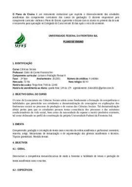 Leitura e Produção Textual II