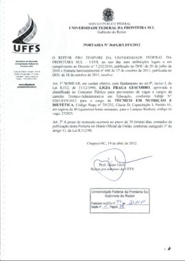Portaria 364-GR-2012