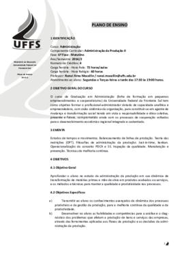 Administração da Produção II