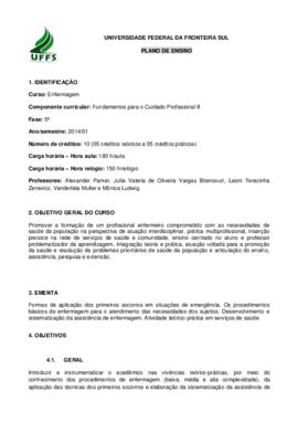 Fundamentos para o Cuidado Profissional II