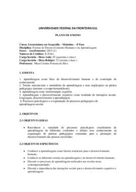 Teorias do Desenvolvimento Humano e da Aprendizagem