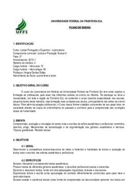 Leitura e Produção Textual II