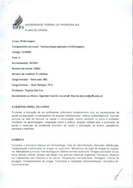 Farmacologia Aplicada à Enfermagem