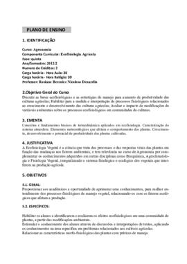 Ecofisiologia Agrícola