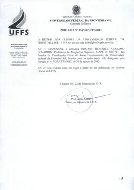 Portaria 134-GR-2013