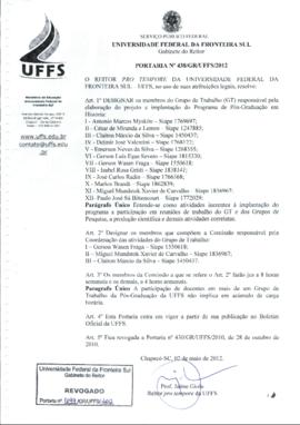 Portaria 438-GR-2012