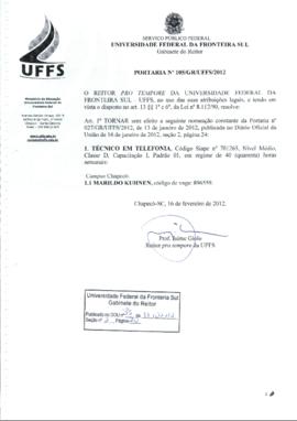Portaria 105-GR-2012
