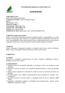 Leitura e Produção Textual I