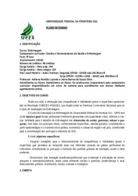 Gestão e Gerenciamento em Saúde e Enfermagem
