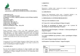 Linguística Aplicada ao Ensino da Língua Espanhola