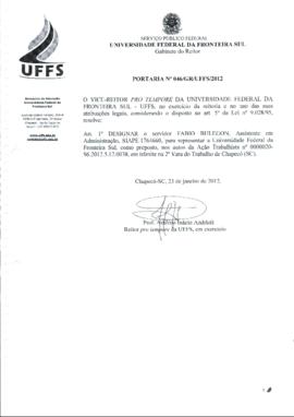 Portaria 046-GR-2012