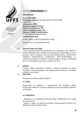 Psicologia Aplicada à Enfermagem