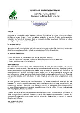 Iniciação à Prática Científica