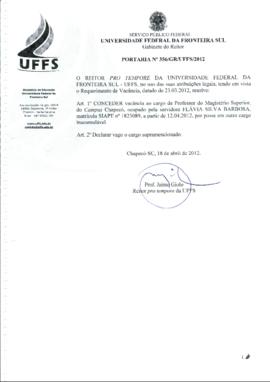 Portaria 356-GR-2012