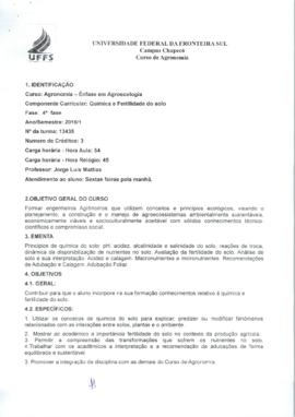 Química e Fertilidade do Solo