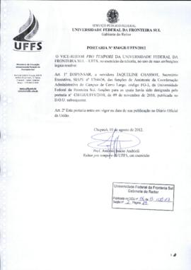 Portaria 834-GR-2012