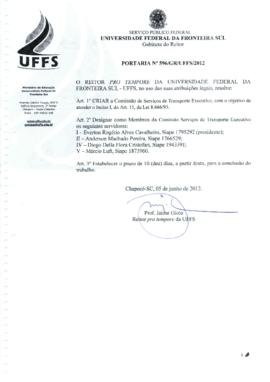Portaria 596-GR-2012