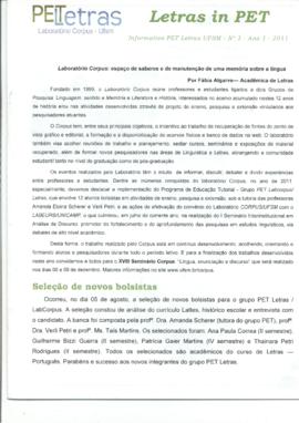 Informativo - Letras in PET - Informativo PET Letras UFSM