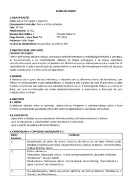 Teoria e Crítica Literária