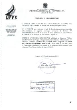 Portaria 111-GR-2012
