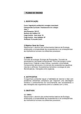 Fundamentos de Ecologia
