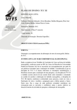 Trabalho de Conclusão de Curso III