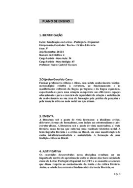 Teoria e Crítica Literária