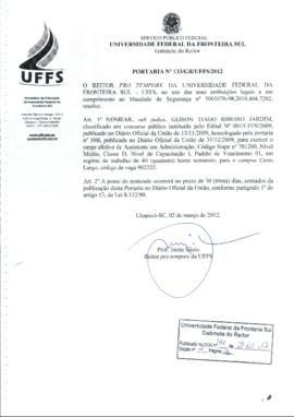 Portaria 133-GR-2012