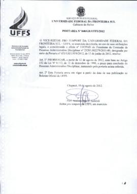 Portaria 840-GR-2012