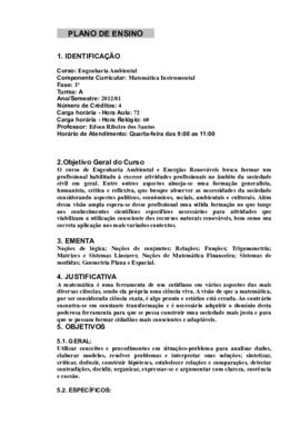 Matemática Instrumental - Turma A