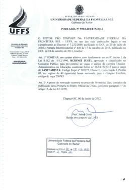 Portaria 598-GR-2012