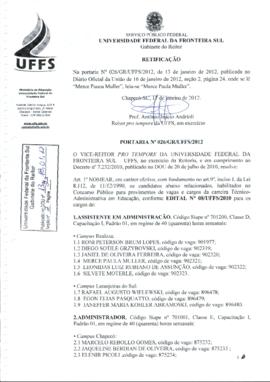 Portaria 026-GR-2012 Retificação