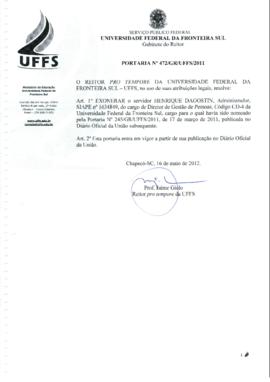 Portaria 472-GR-2012