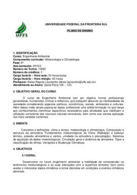 Meteorologia e Climatologia