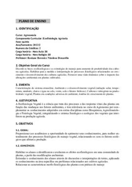 Ecofisiologia Agrícola