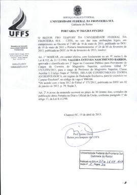 Portaria 316-GR-2013