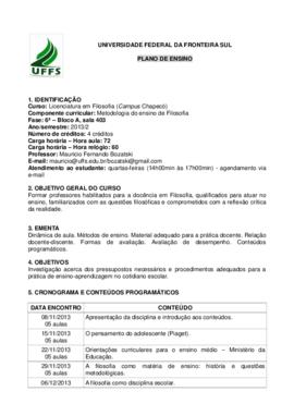 Metodologia do Ensino de Filosofia