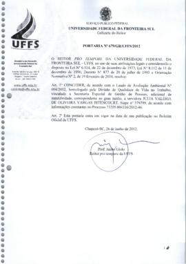 Portaria 679-GR-2012