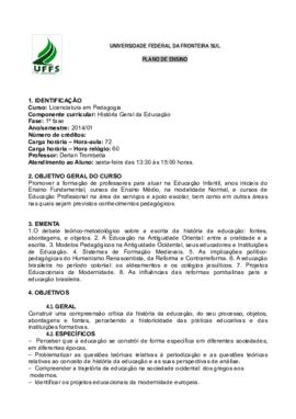 História Geral da Educação