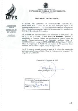 Portaria 501-GR-2012