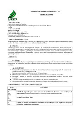Teorias da Aprendizagem e do Desenvolvimento Humano