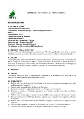 Estágio Curricular Supervisionado I